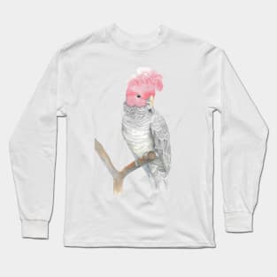 gang gang cockatoo red head cacatua watercolor Long Sleeve T-Shirt